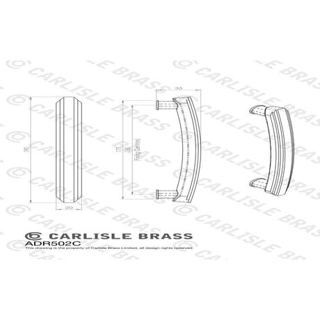 Carlisle Brass Cabinet Hardware Polished Chrome / Cabinet Pull Handles Carlisle Brass - Art Deco Handle - Polished Chrome
