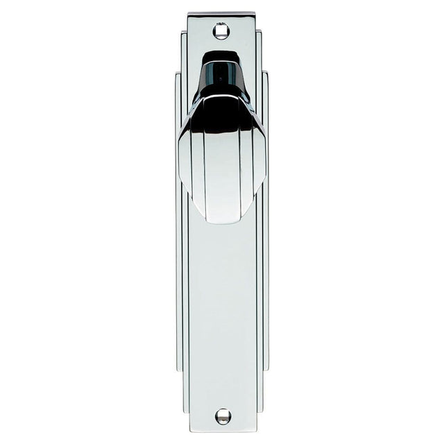 Carlisle Brass Door Furniture Polished Chrome / Latch Handles Carlisle Brass - Art Deco Knob on Latch Backplate - Polished Chrome