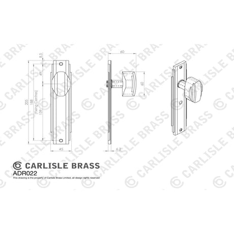 Carlisle Brass Door Furniture Satin Nickel / Latch Handles Carlisle Brass - Art Deco Knob on Latch Backplate - Satin Nickel