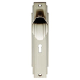 Carlisle Brass Door Furniture Satin Nickel / Std. Lock Handles Carlisle Brass - Art Deco Knob on Lock Backplate - Satin Nickel