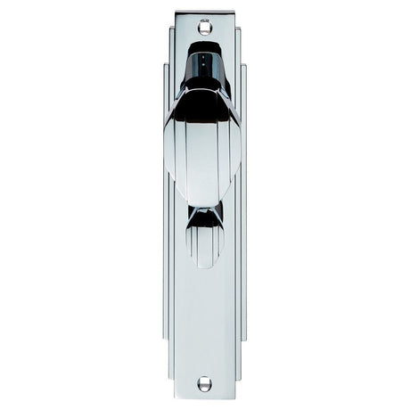 Carlisle Brass Door Furniture Polished Chrome / Bathroom Lock Handles Carlisle Brass - Art Deco Knob on WC Backplate - Polished Chrome