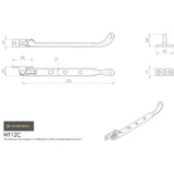 Carlisle Brass Window Furniture Polished Brass / 8"/200mm Carlisle Brass - Bulb End Casement Stay 203mm - Polished Brass
