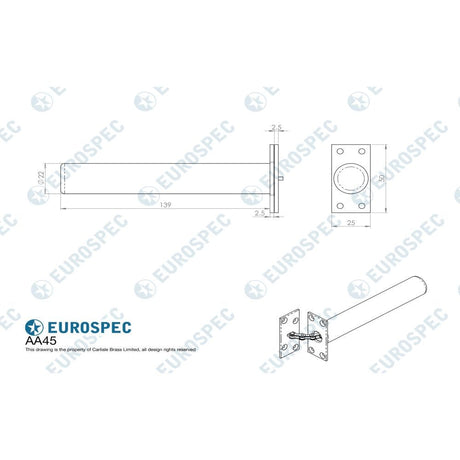 Carlisle Brass Door Furniture Polished Chrome / Door Closers Carlisle Brass - Concealed Chain Spring Door Closer - Polished Chrome