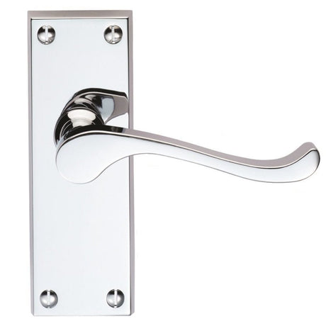 Carlisle Brass Door Furniture Polished Chrome / Latch Handles Carlisle Brass - Contract Victorian Scroll Lever on Latch Backplate - Polished C