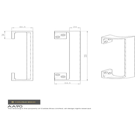 Carlisle Brass Door Furniture Polished Chrome / Pull Handle (Backplate) Carlisle Brass - Cranked Pull Handle - Polished Chrome