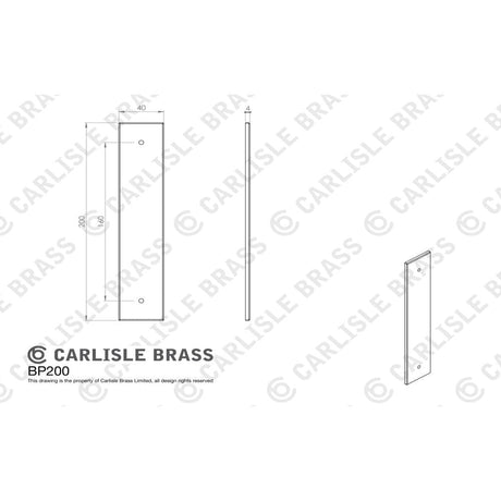 Carlisle Brass Cabinet Hardware Polished Chrome / Cabinet Pull Handle on Backplate / 200 x 40mm Carlisle Brass - Cupboard Pull backplates - 200 x 40mm - Polished Chrome