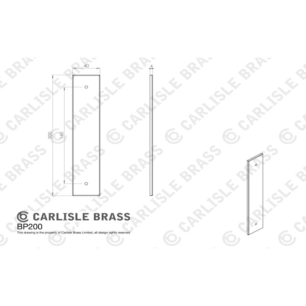 Carlisle Brass Cabinet Hardware Polished Nickel / Cabinet Pull Handle on Backplate / 200 x 40mm Carlisle Brass - Cupboard Pull backplates - 200 x 40mm - Polished Nickel