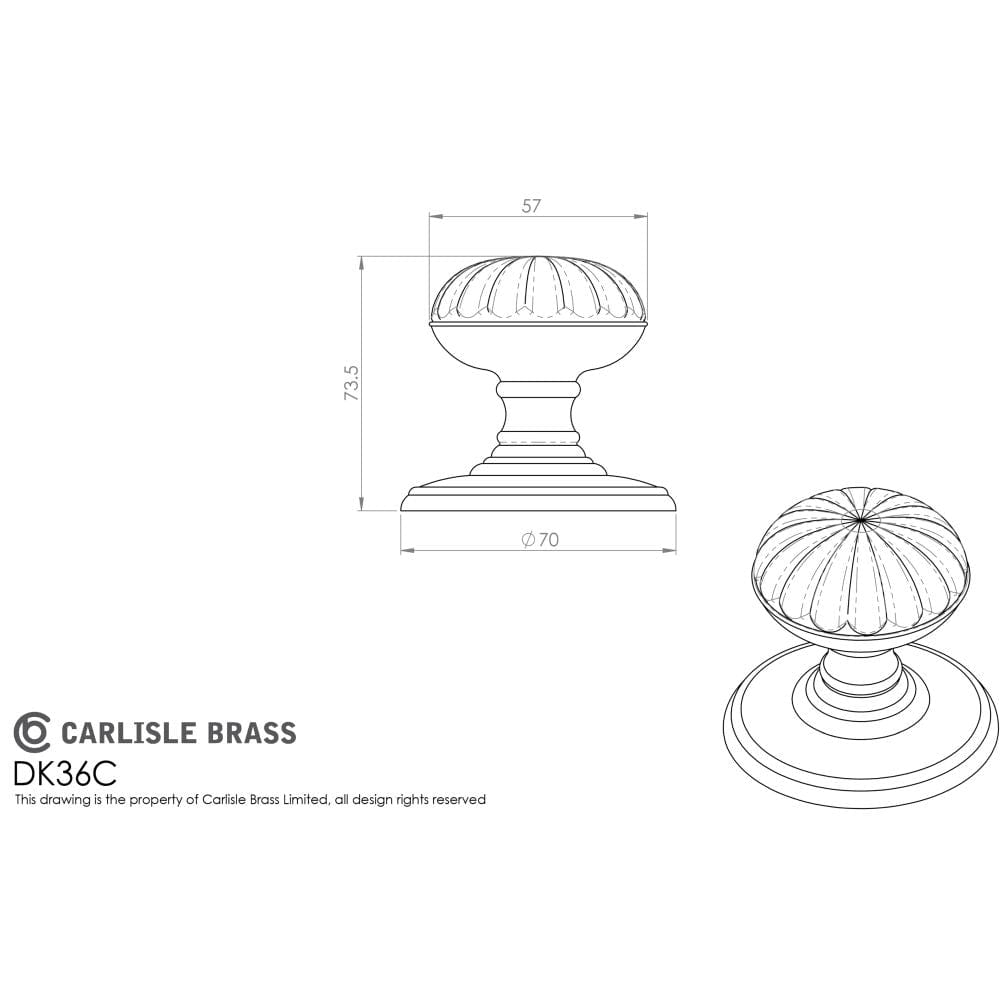 Carlisle Brass Door Furniture Florentine Bronze / Mortice Knobs Carlisle Brass - Delamain Flower Mortice Knobs - Florentine Bronze