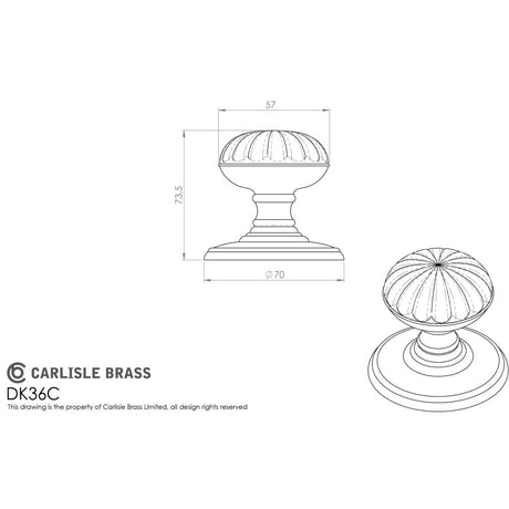 Carlisle Brass Door Furniture Florentine Bronze / Mortice Knobs Carlisle Brass - Delamain Flower Mortice Knobs - Florentine Bronze