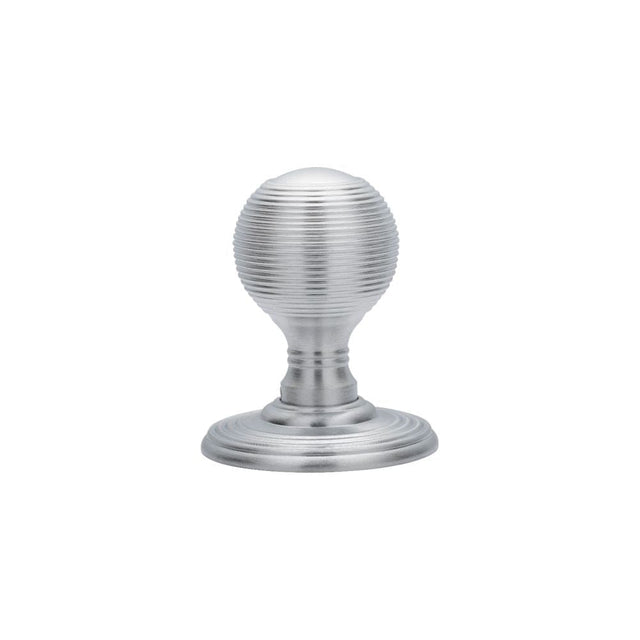 Carlisle Brass Door Furniture Satin Chrome / Mortice Knobs Carlisle Brass - Delamain Reeded Mortice Knobs - Satin Chrome
