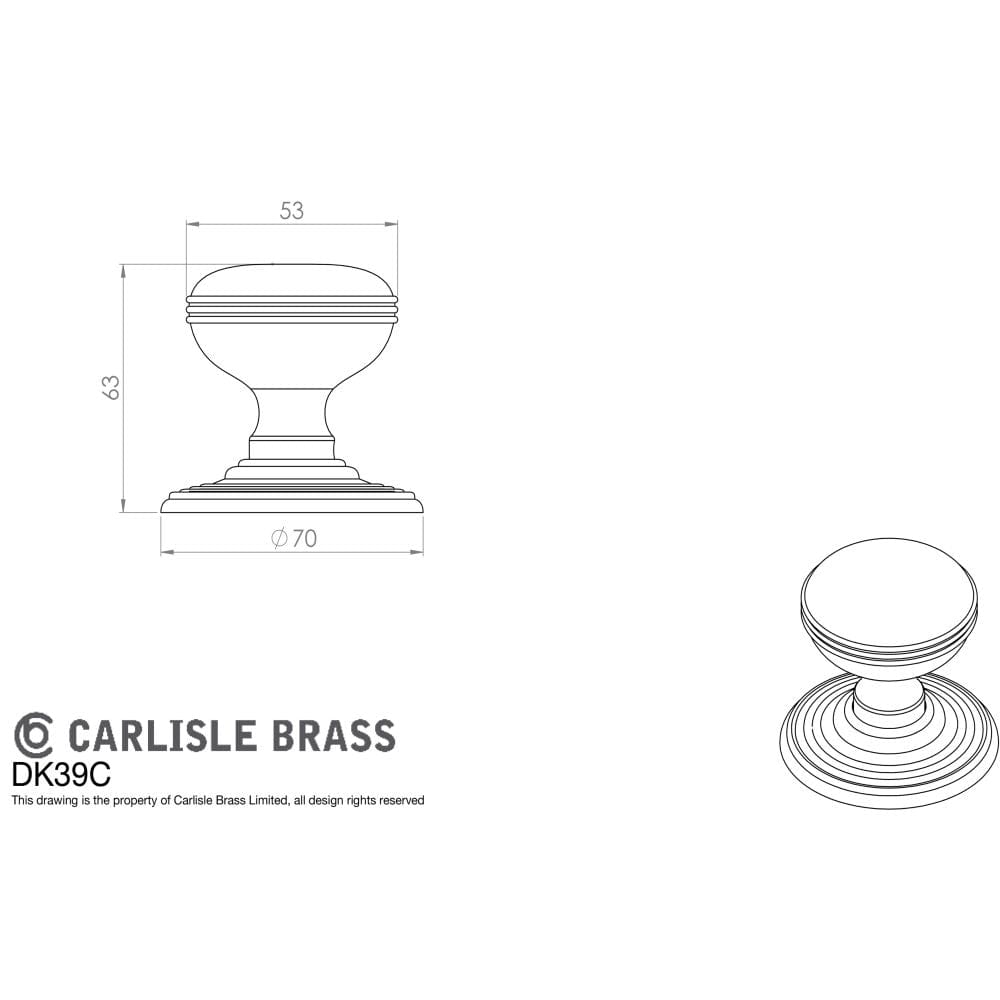 Carlisle Brass Door Furniture Satin Nickel / Mortice Knobs Carlisle Brass - Delamain Ringed Mortice Knobs - Satin Nickel