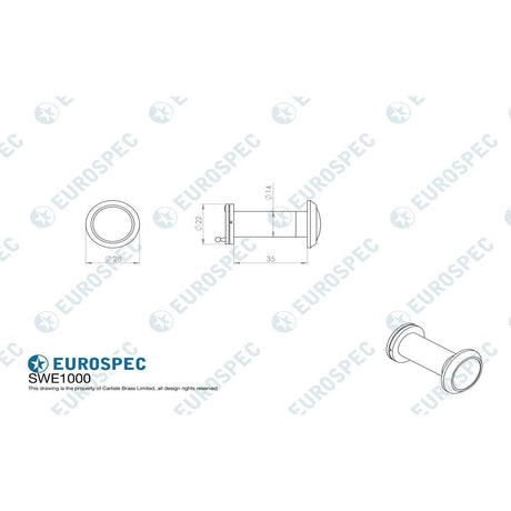 Carlisle Brass Door Furniture Satin Brass PVD / Door Viewers Carlisle Brass - Door Viewer 180 degree with crystal lens - Satin PVD