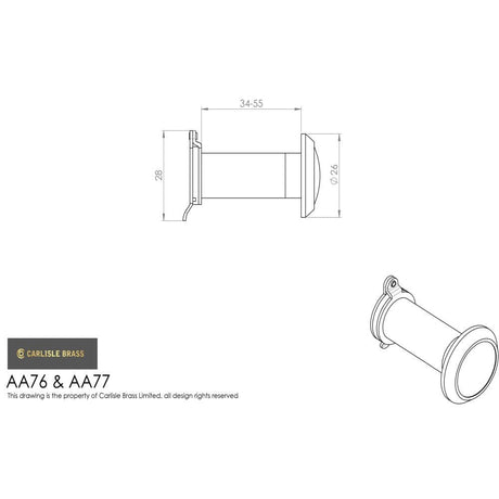 Carlisle Brass Door Furniture Polished Chrome / Door Viewers Carlisle Brass - Door Viewer - Polished Chrome