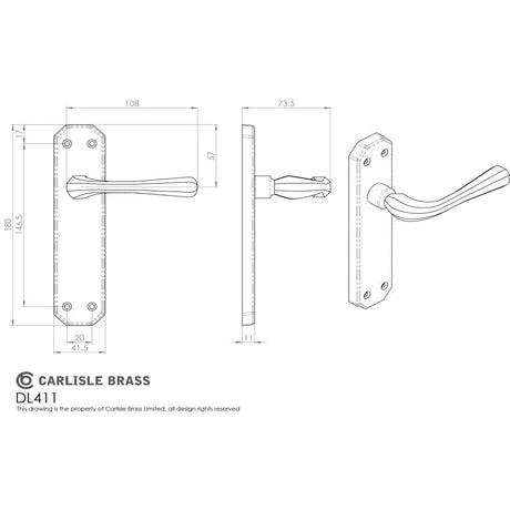 Carlisle Brass Door Furniture Polished Brass / Latch Handles Carlisle Brass - Eden Lever on Latch Backplate - Polished Brass