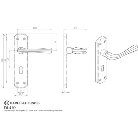 Carlisle Brass Door Furniture Satin Chrome / Std. Lock Handles Carlisle Brass - Eden Lever on Lock Backplate - Satin Chrome