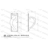 Carlisle Brass Door Furniture Polished Brass / Pull Handle (Backplate) Carlisle Brass - Engraved Large Pull Handle L/H - Polished Brass