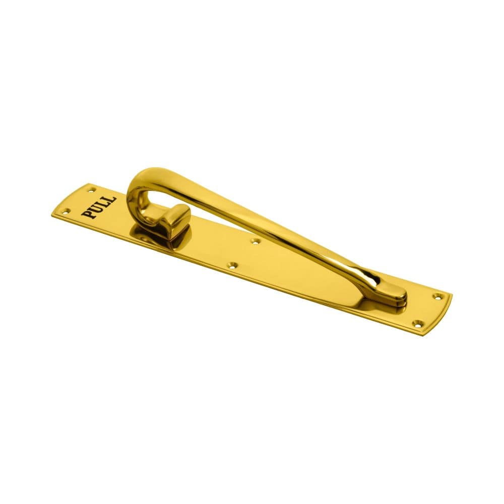 Carlisle Brass Door Furniture Polished Brass / Pull Handle (Backplate) Carlisle Brass - Engraved Large Pull Handle L/H - Polished Brass