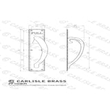 Carlisle Brass Door Furniture Polished Brass / Pull Handle (Backplate) Carlisle Brass - Engraved Large Pull Handle R/H - Polished Brass