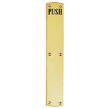 Carlisle Brass Door Furniture Polished Brass / Finger Plates / 455 x 75mm Carlisle Brass - Engraved Push Plate 455 x 75mm - Polished Brass