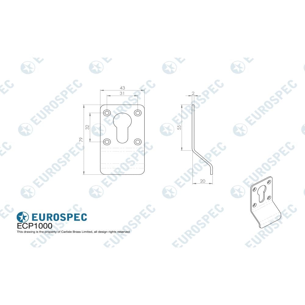 Carlisle Brass Door Furniture Satin PVD / Euro Profile Cylinder Pull Carlisle Brass - Euro Profile Cylinder Pull - Satin PVD