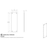 Carlisle Brass Door Furniture Polished Brass / Finger Plates / 304 x 77mm Carlisle Brass - Finger Plate Flat Sheet 304 x 77mm - Polished Brass