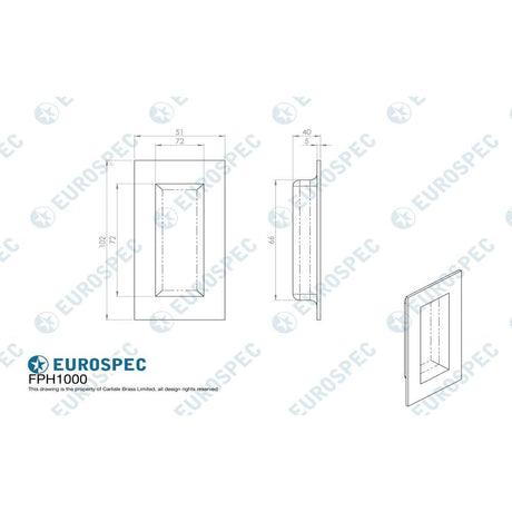 Carlisle Brass Door Furniture Matt Black / Flush Handle / Rectangular Carlisle Brass - Flush Pull - Matt Black