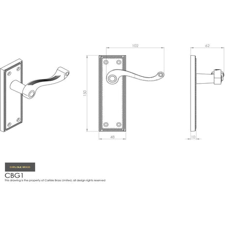 Carlisle Brass Door Furniture Polished Brass / Std. Lock Handles Carlisle Brass - Georgian Lever on Backplate Lock Contract - Polished Brass