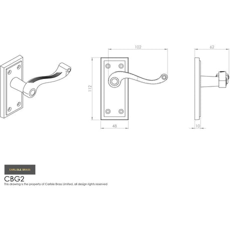 Carlisle Brass Door Furniture Polished Brass / Latch Handles Carlisle Brass - Georgian Lever on Latch Backplate Contract - Polished Brass
