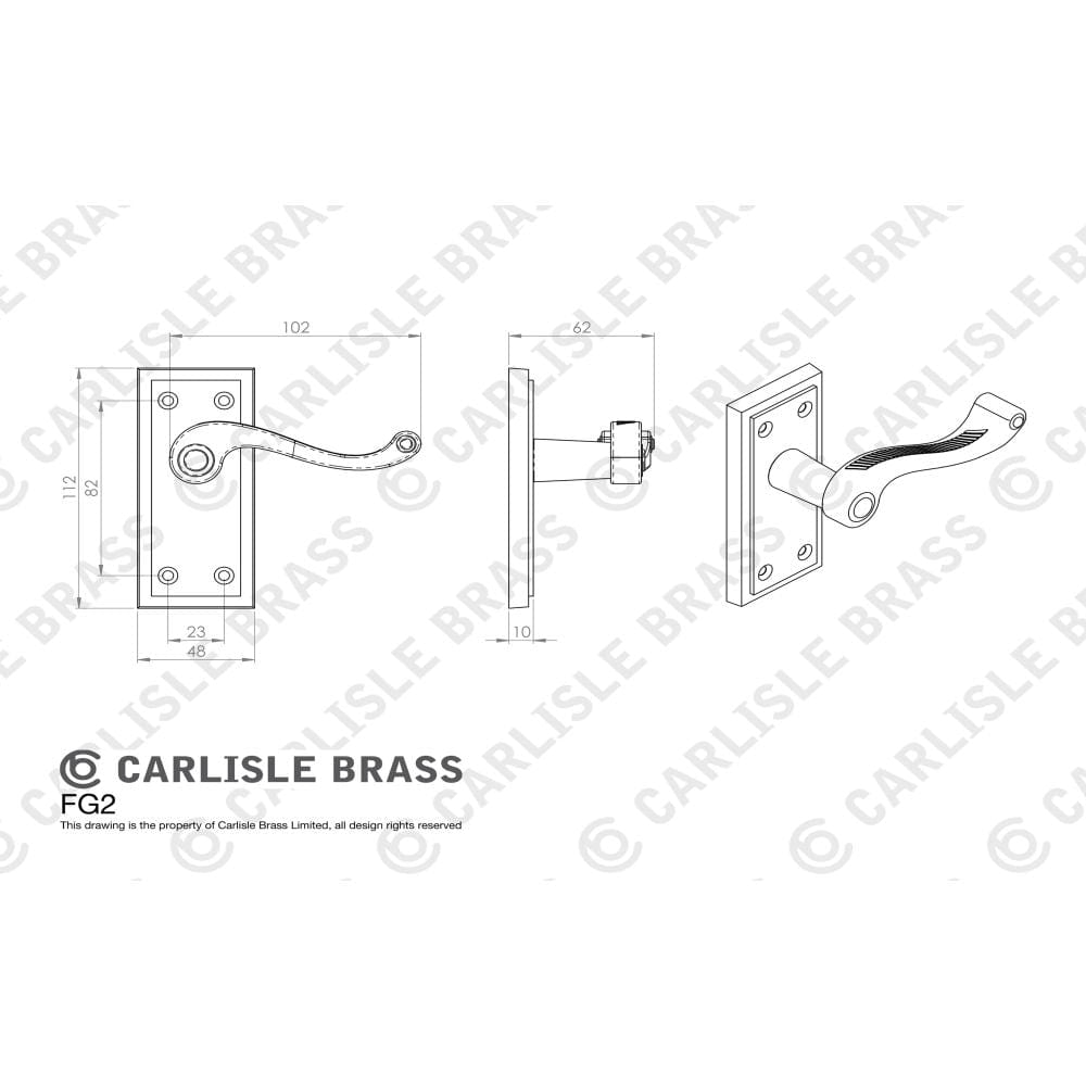 Carlisle Brass Door Furniture Polished Brass / Latch Handles Carlisle Brass - Georgian Lever on Latch Backplate - Polished Brass