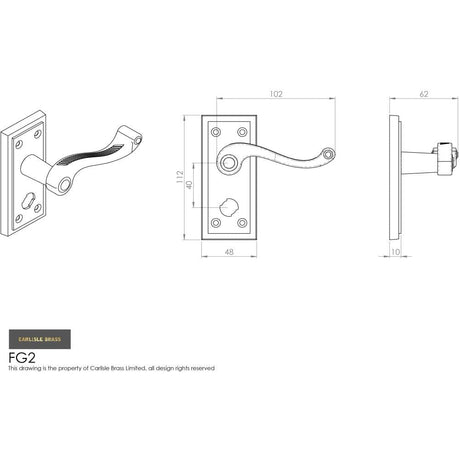 Carlisle Brass Door Furniture Polished Brass / Privacy Handles Carlisle Brass - Georgian Lever on Privacy Backplate - Polished Brass
