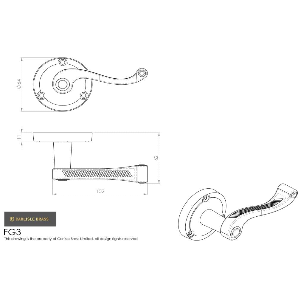 Carlisle Brass Door Furniture Polished Brass / Round Rose Carlisle Brass - Georgian Lever on Round Rose - Polished Brass
