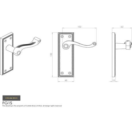 Carlisle Brass Door Furniture Polished Brass / Std. Lock Handles Carlisle Brass - Georgian Lever on Sweedor Lock Backplate - Polished Brass