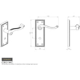 Carlisle Brass Door Furniture Polished Brass / Bathroom Lock Handles Carlisle Brass - Georgian Lever on WC Backplate Contract - Polished Brass
