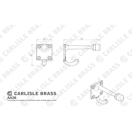 Carlisle Brass Accessories Polished Chrome / Hat & Coat Hooks Carlisle Brass - Hat and Coat Hook with Rubber Buffer - Polished Chrome
