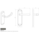 Carlisle Brass Door Furniture Satin Chrome / Latch Handles Carlisle Brass - Ibra Lever On Backplate - Latch
