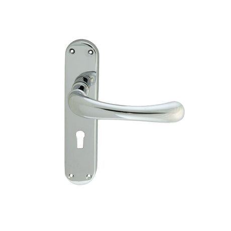 Carlisle Brass Door Furniture Polished Chrome / Std. Lock Handles Carlisle Brass - Ibra Lever On Backplate - Lock 57Mm C/C - Polished Chrome