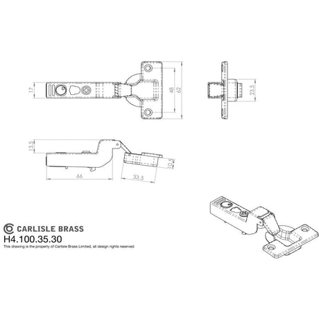 Carlisle Brass Hinges Nickel Plated / Kitchen Hinges Carlisle Brass - Inset Soft Close Hinges - Nickel Plate