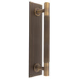 Carlisle Brass Cabinet Hardware Antique brass / Cabinet Pull Handle on Backplate / 128mm c/c Carlisle Brass - Knurled Pull handle on Backplate - 128mm c/c - Antique Brass