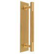 Carlisle Brass Cabinet Hardware Satin Brass / Cabinet Pull Handle on Backplate / 128mm c/c Carlisle Brass - Knurled Pull handle on Backplate - 128mm c/c - Satin Brass