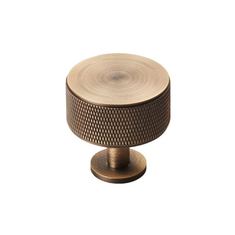 Carlisle Brass Cabinet Hardware Antique Brass / Cabinet Knobs / 35mm Dia. Carlisle Brass - Knurled Radio Knob - Antique Brass