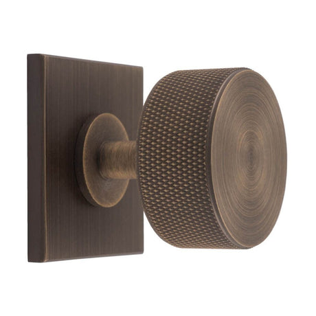 Carlisle Brass Cabinet Hardware Antique brass / Cabinet Knob on Backplate Carlisle Brass - Knurled Radio Knob on Backplate