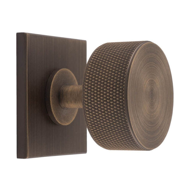 Carlisle Brass Cabinet Hardware Antique brass / Cabinet Knob on Backplate Carlisle Brass - Knurled Radio Knob on Backplate