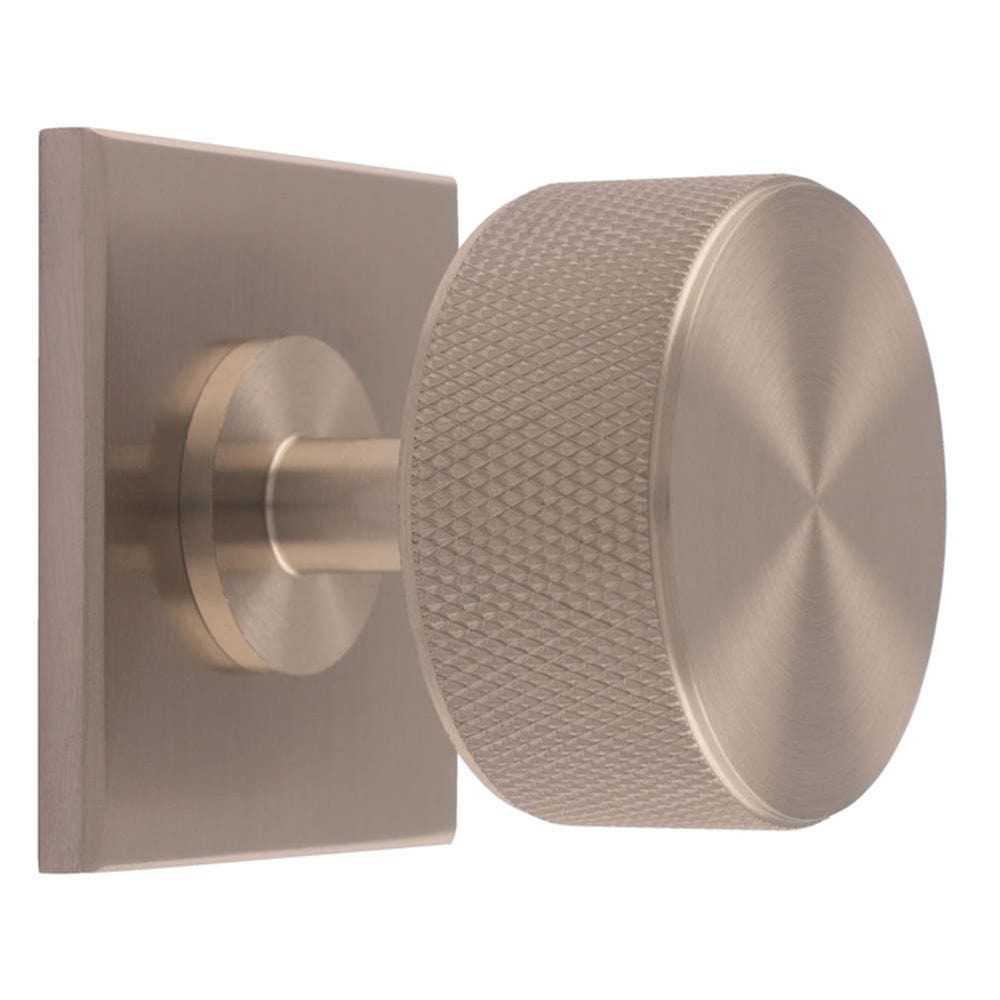 Carlisle Brass Cabinet Hardware Satin Nickel / Cabinet Knob on Backplate Carlisle Brass - Knurled Radio Knob on Backplate