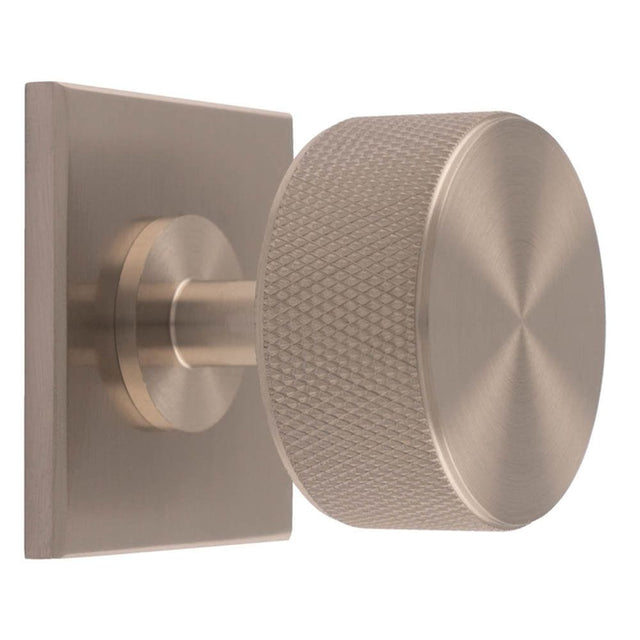 Carlisle Brass Cabinet Hardware Satin Nickel / Cabinet Knob on Backplate Carlisle Brass - Knurled Radio Knob on Backplate
