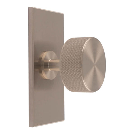 Carlisle Brass Cabinet Hardware Satin Nickel / Cabinet Knob on Backplate Carlisle Brass - Knurled Radio Knob on Backplate