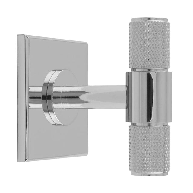 Carlisle Brass Cabinet Hardware Polished Chrome / Cabinet T-Pulls Carlisle Brass - Knurled T-Bar on backplate