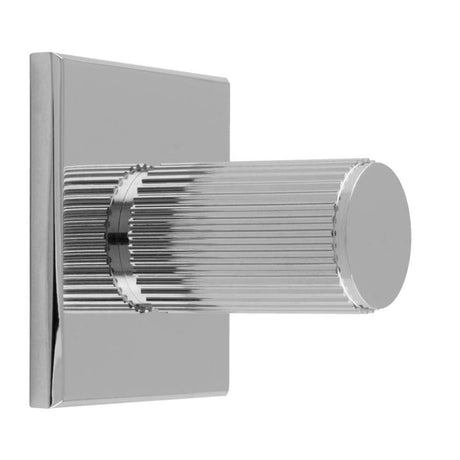 Carlisle Brass Cabinet Hardware Polished Chrome / Cabinet Knob on Backplate Carlisle Brass - Lines Cylinder Knob on Backplate