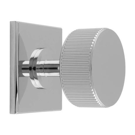Carlisle Brass Cabinet Hardware Polished Chrome / Cabinet Knob on Backplate Carlisle Brass - Lines Radio Knob on Backplate