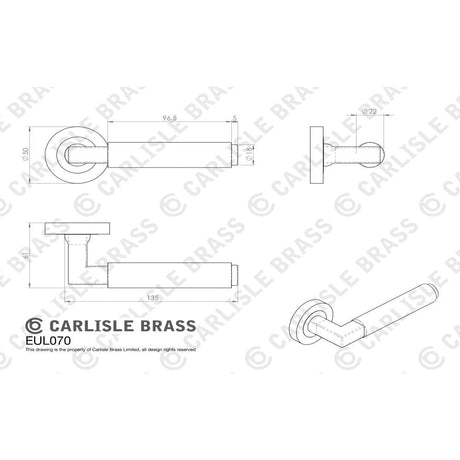 Carlisle Brass Door Furniture Satin Nickel / Round Rose Carlisle Brass - Masano Lever On Rose - Satin Nickel