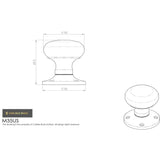 Carlisle Brass Door Furniture Polished Chrome / Mortice Knobs Carlisle Brass - Mushroom Mortice Knob (Unsprung) - Polished Chrome
